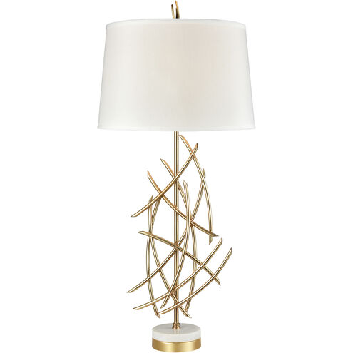 Parry 35.5 inch 150 watt Gold with White Table Lamp Portable Light