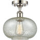 Ballston Gorham LED 9.5 inch Polished Nickel Semi-Flush Mount Ceiling Light in Mica Glass, Ballston