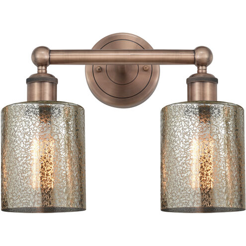 Cobbleskill 2 Light 14 inch Antique Copper Bath Vanity Light Wall Light in Mercury