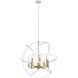 Cavallo 8 Light 30 inch Hammered White and Olde Brass Chandelier Ceiling Light