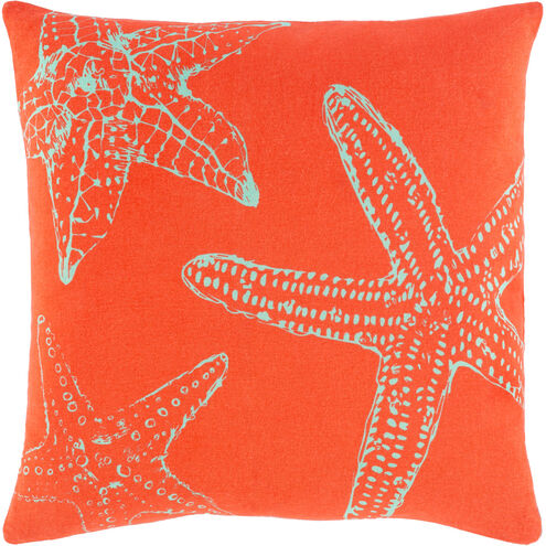 Sea Life 18 X 18 inch Bright Orange/Mint Pillow Kit, Square