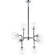 Particles 8 Light 29.5 inch Black and Chrome Pendant Ceiling Light in Chrome and Clear