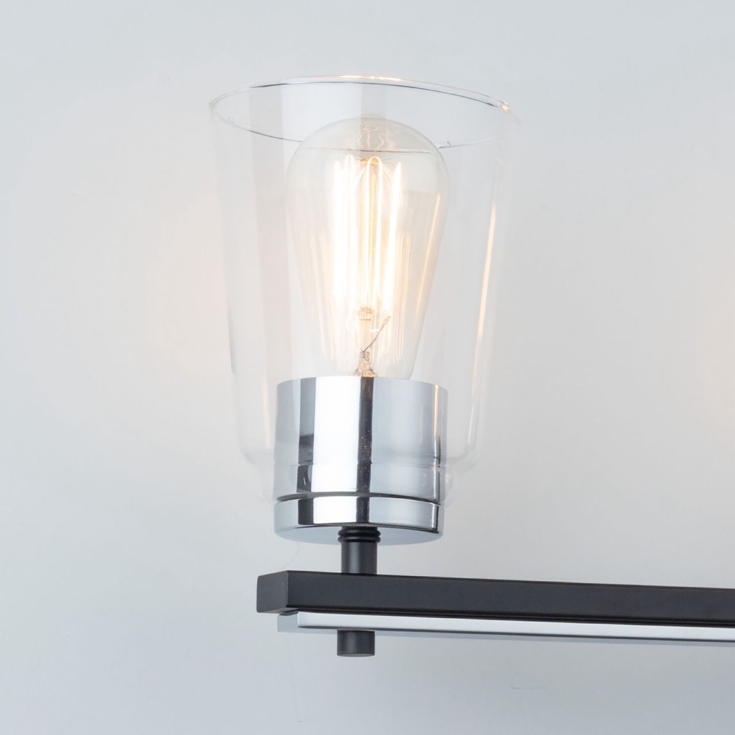 Essex LED 35.25 inch Black and Chrome Bathroom Vanity Wall Light