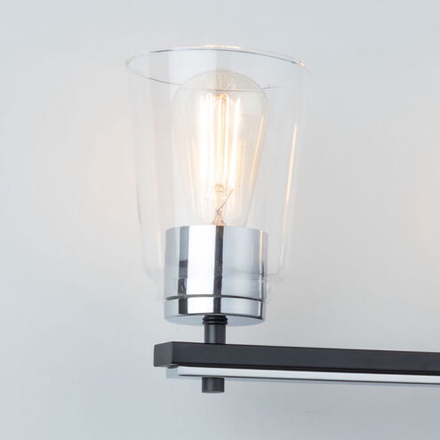 Essex LED 35.25 inch Black and Chrome Bathroom Vanity Wall Light