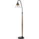 Hinton 71 inch 60.00 watt Oak and Black Floor Lamp Portable Light