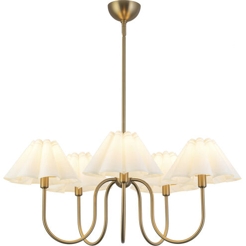 Alora Mood Rosemary 5 Light 31.13 inch Brushed Gold Chandelier Ceiling Light in Brushed Gold and Folded White