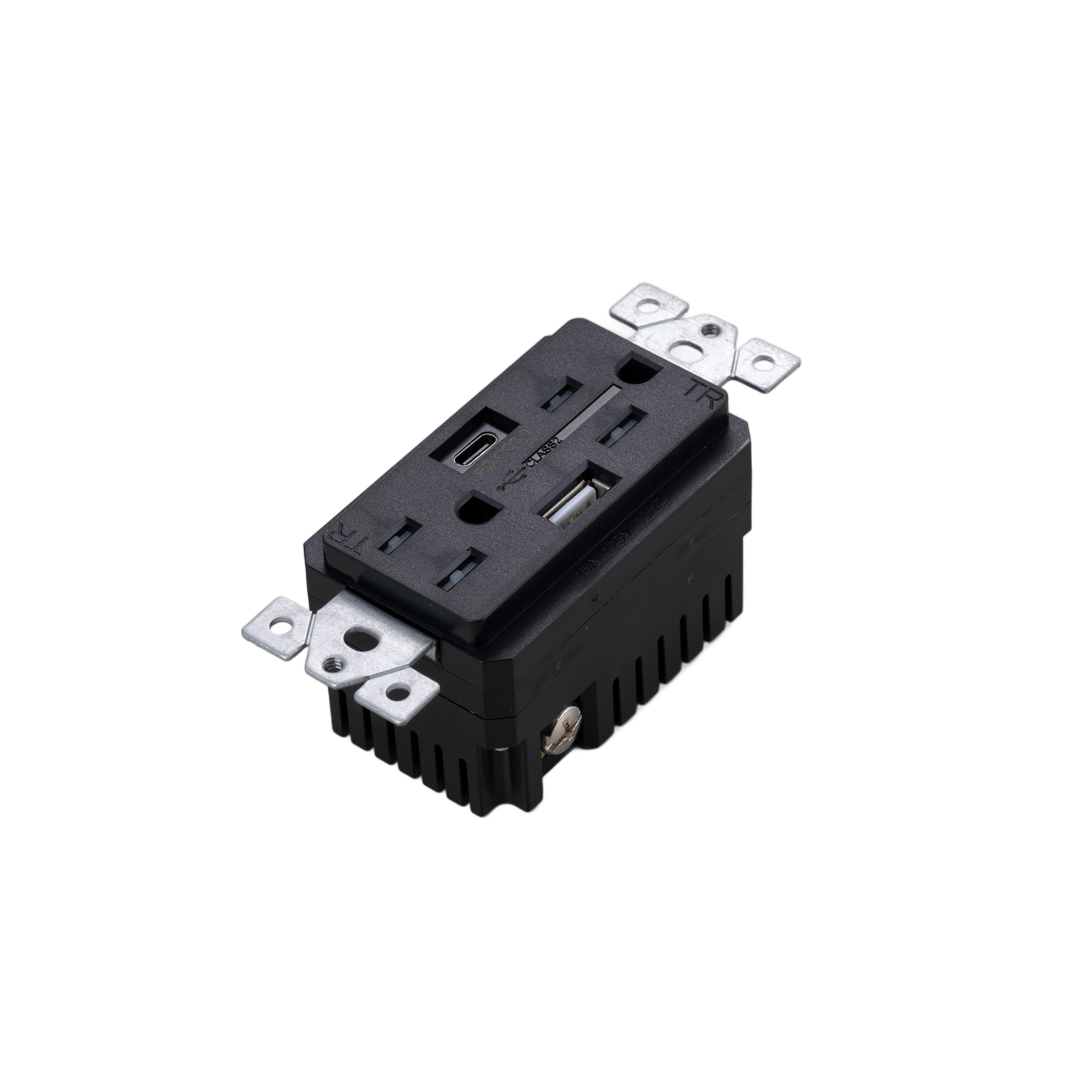 Outlet 125 Black Module, Duplex & 2 USB-A + C