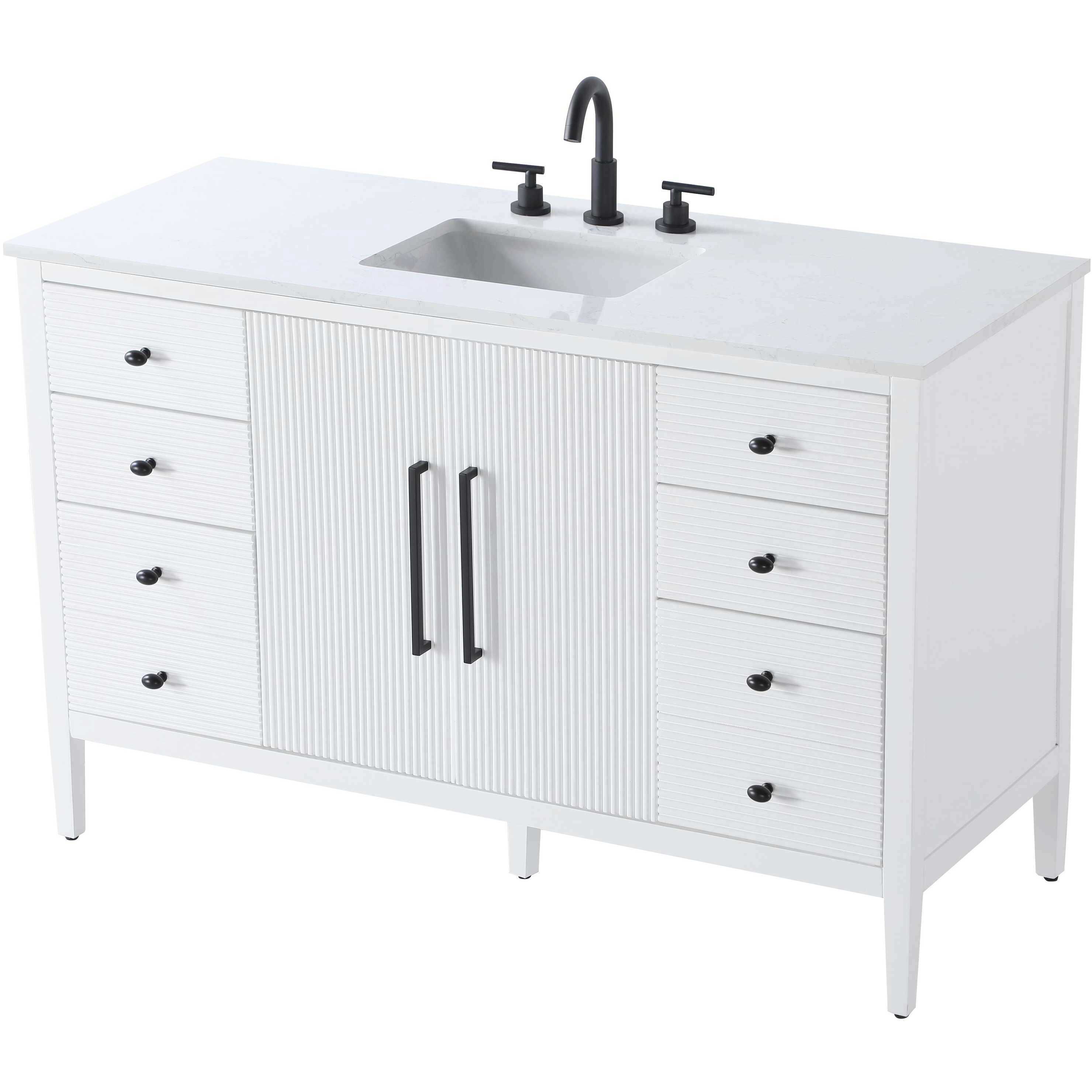 Blakely 54 X 34 inch White Bathroom Vanity Cabinet