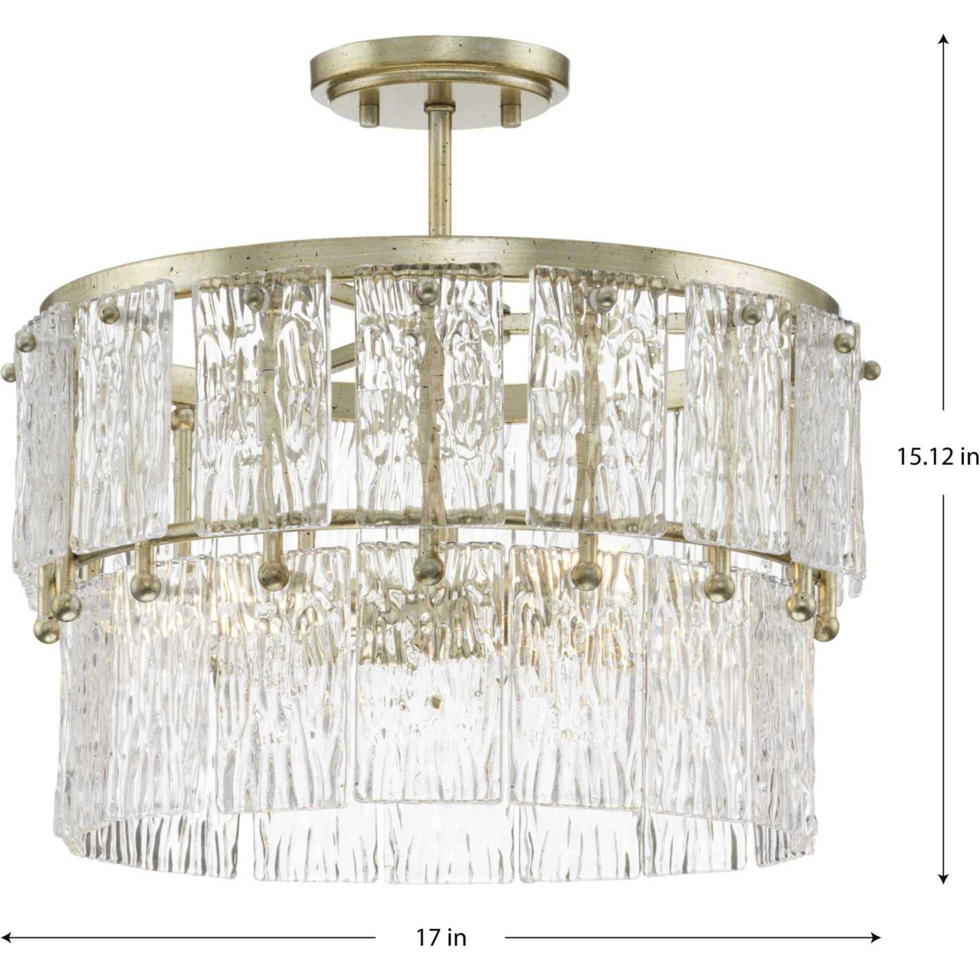 Chevall 3 Light 17 inch Gilded Silver Pendant Ceiling Light, Design Series