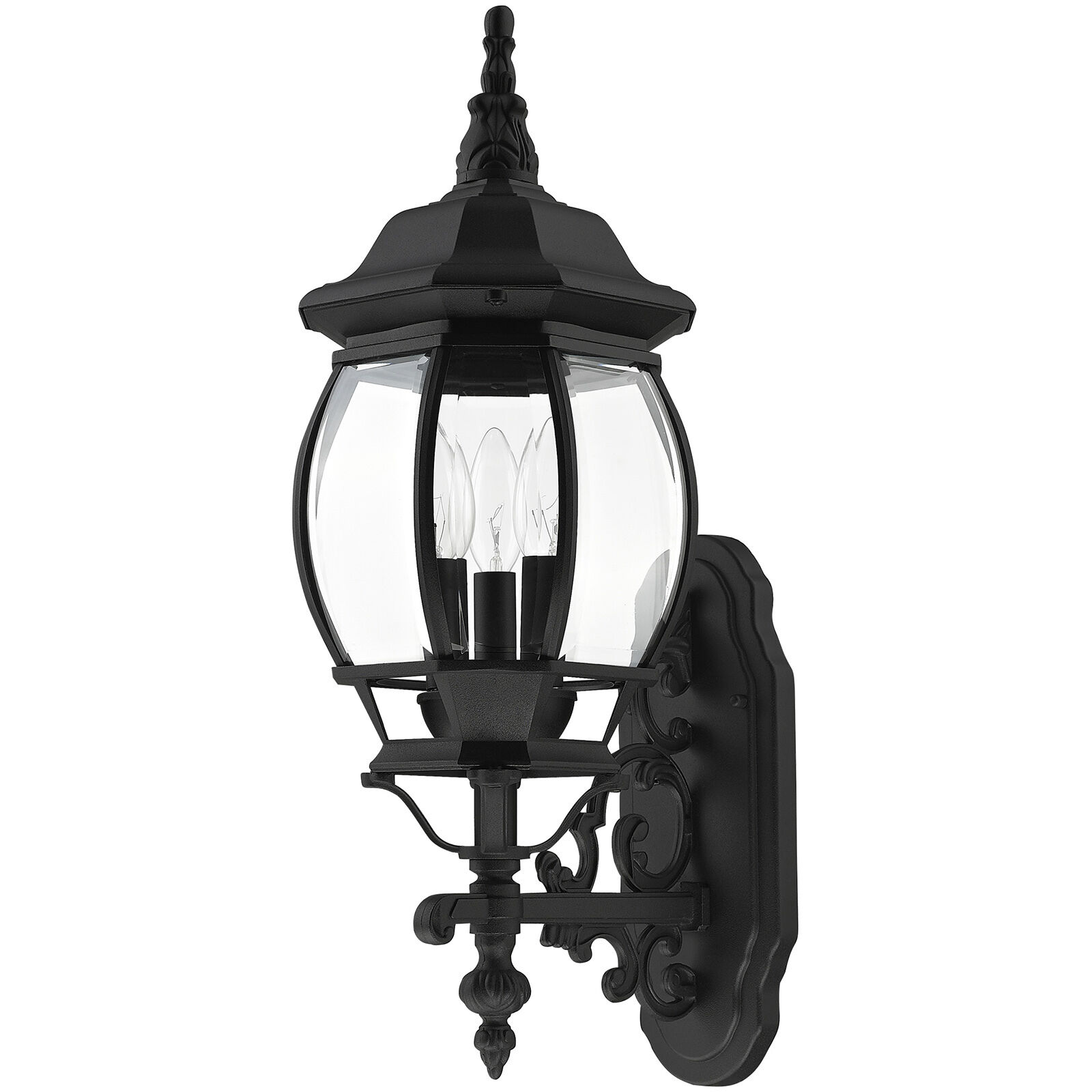 Frontenac 3 Light 22 inch Textured Black Outdoor  Wall Lantern