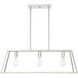 Denton 3 Light 32.75 inch Polished Nickel Linear Chandelier Ceiling Light, Essentials