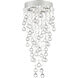 Rain Drop 4 Light 14 inch Chrome Flush Mount Ceiling Light