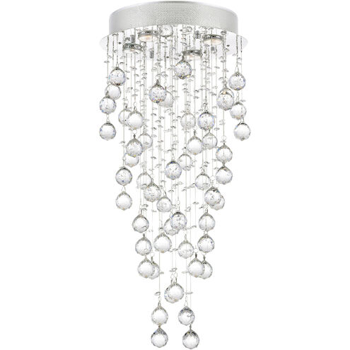 Rain Drop 4 Light 14 inch Chrome Flush Mount Ceiling Light