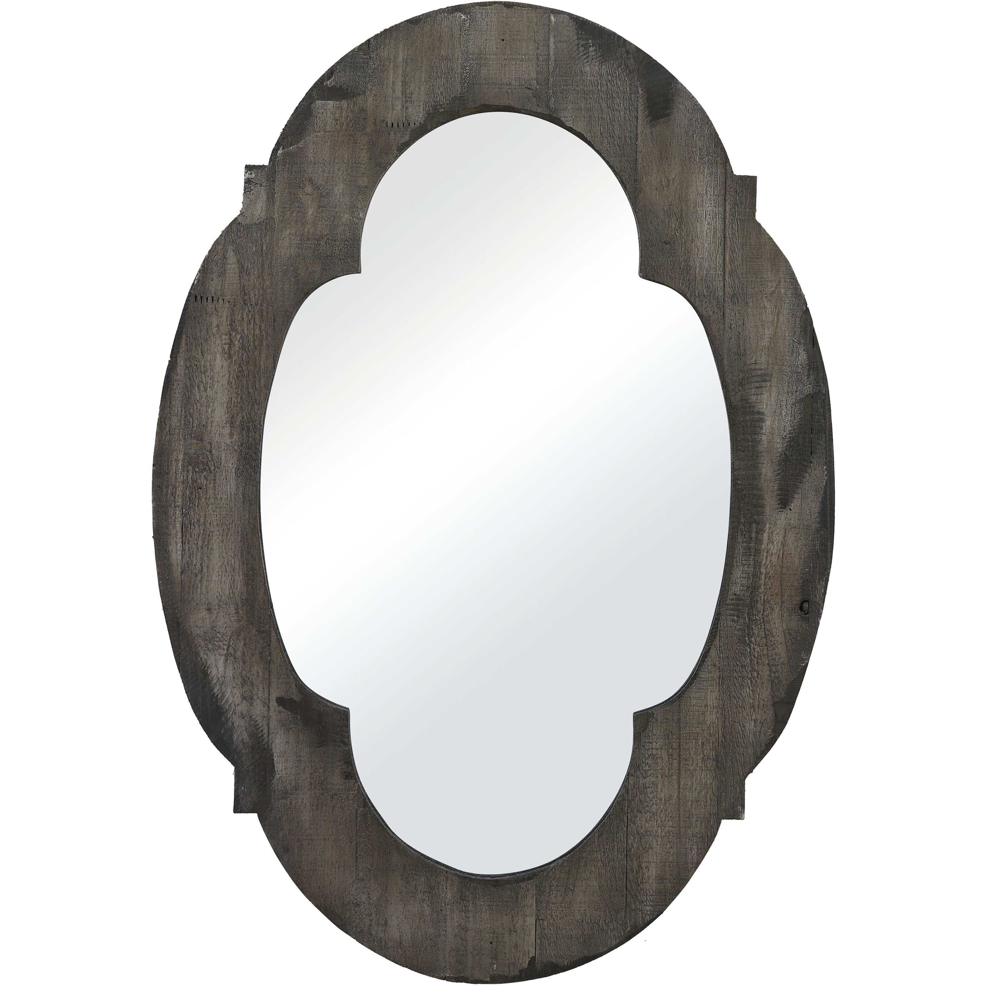 Wood Framed 28 X 19 inch Aged Brown with Mirror Wall Mirror