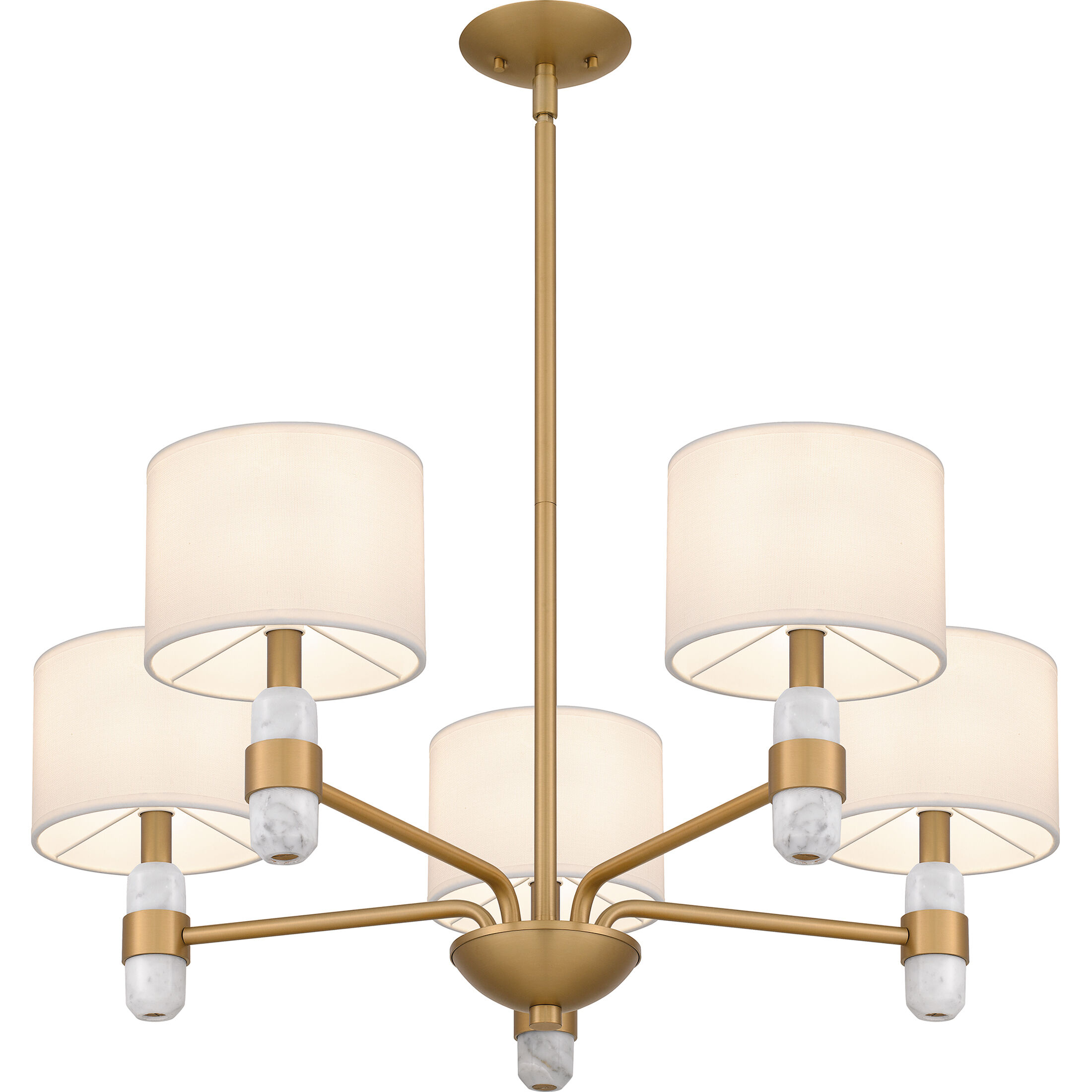 Kimberly 5 Light 30 inch Brushed Weathered Brass Chandelier Ceiling Light