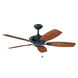 Canfield 52 inch Distressed Black with American Walnut Blades Ceiling Fan