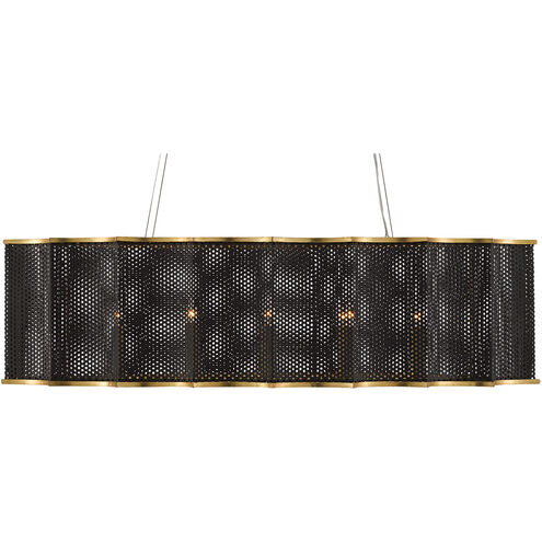 Nightwood 8 Light 22 inch Molé Black/Contemporary Gold Leaf Chandelier Ceiling Light