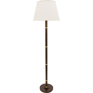 Barton 65 inch 100 watt Chestnut Bronze with Satin Brass Floor Lamp Portable Light