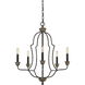 Lebrija 5 Light 24 inch Textured Bronze Chandelier Ceiling Light