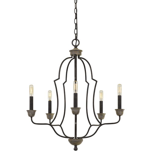 Lebrija 5 Light 24 inch Textured Bronze Chandelier Ceiling Light