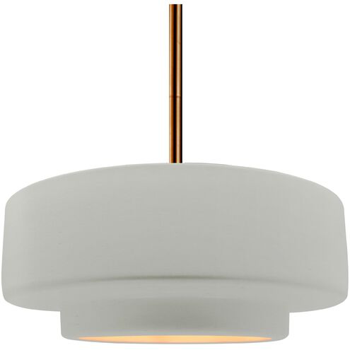 Radiance LED 14.5 inch Matte White and Champagne Gold and Brushed Brass Pendant Ceiling Light