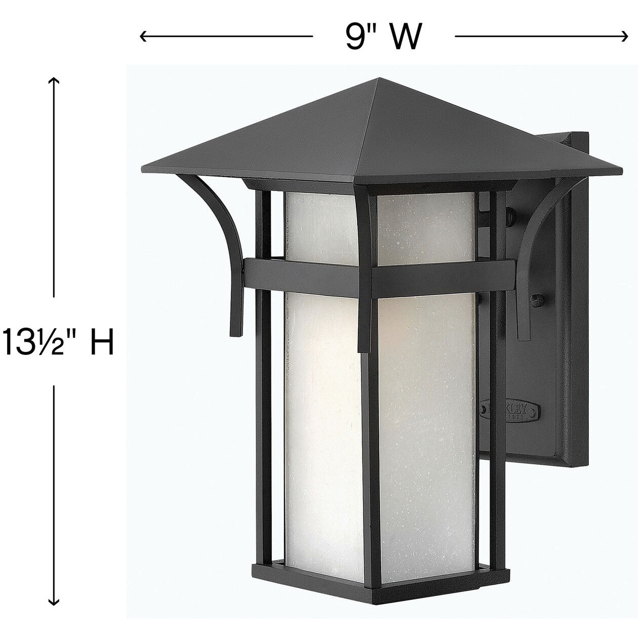 Estate Series Harbor Outdoor Wall Mount Lantern in Satin Black, Non-LED, Medium