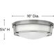Hathaway LED 16 inch Antique Nickel Indoor Flush Mount Ceiling Light in Etched White