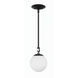 Orion 1 Light 6 inch Flat Black Mini Pendant Ceiling Light