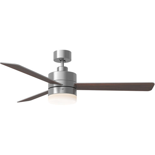 Era 52 LED 52 inch Brushed Steel with Silver/American Walnut reversible blades Indoor/Outdoor Ceiling Fan