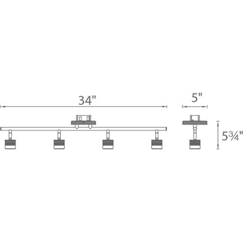 Vector 4 Light 120-240-277V Brushed Nickel Track Lighting Ceiling Light, dweLED