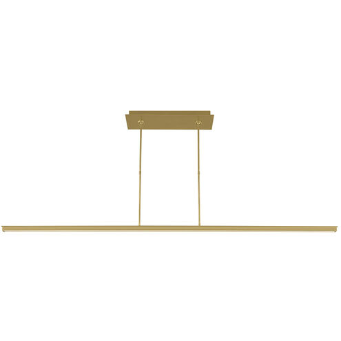 Mick De Giulio Stagger LED 72 inch Natural Brass Linear Suspension Ceiling Light, Integrated LED