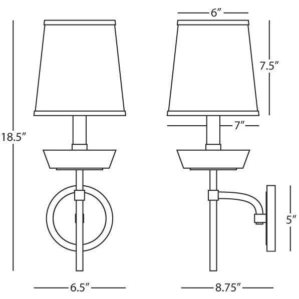 Cristallo 1 Light 6.5 inch Modern Brass Wall Sconce Wall Light