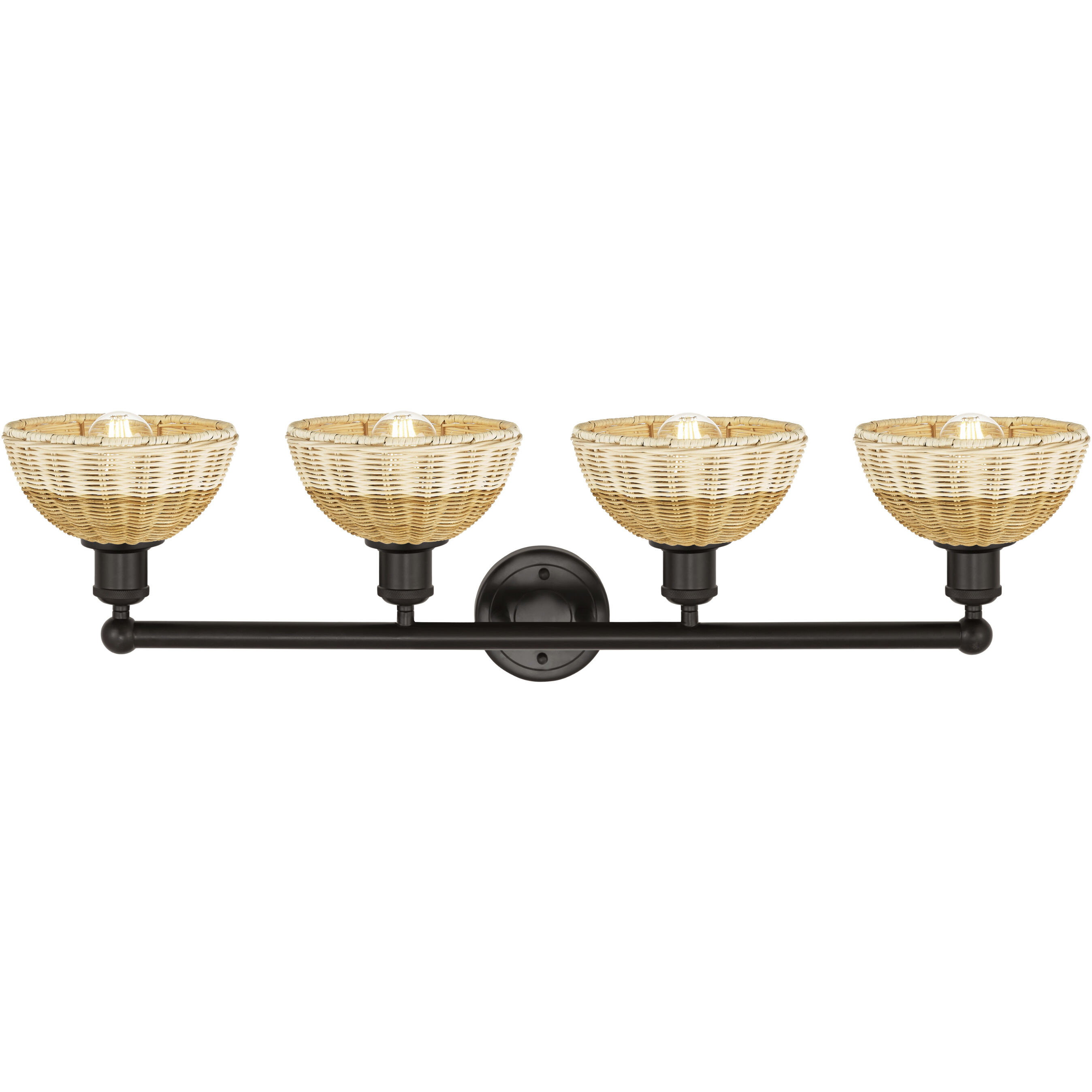 Edison Bristol Natural II 4 Light 35 inch Oil Rubbed Bronze Bath Vanity Light Wall Light