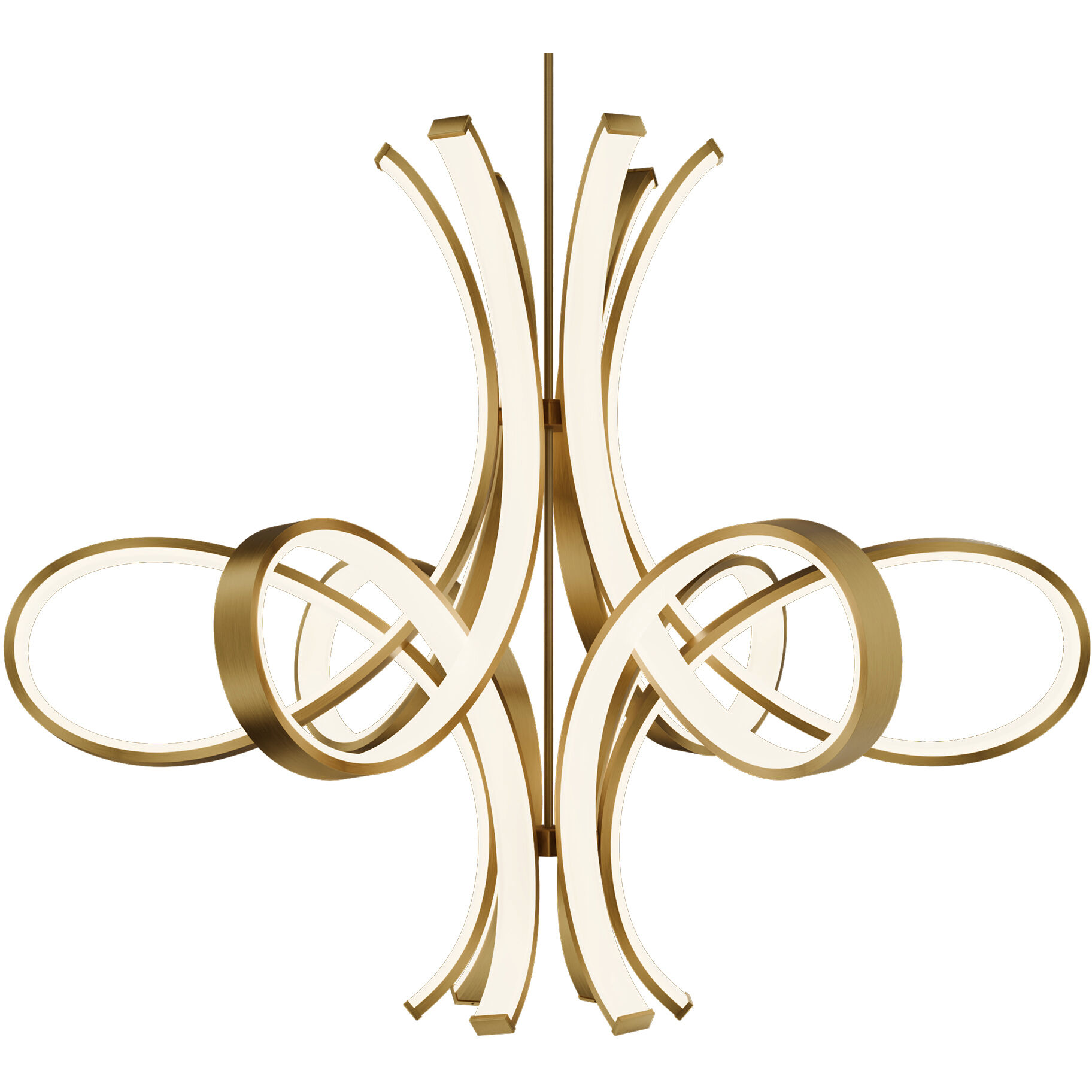 Fleur De Lis LED 56 inch Aged Brass Indoor Hanging Lighting Ceiling Light