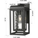 Mansfield 1 Light 13 inch Matte Black Outdoor Sconce in Waterglass