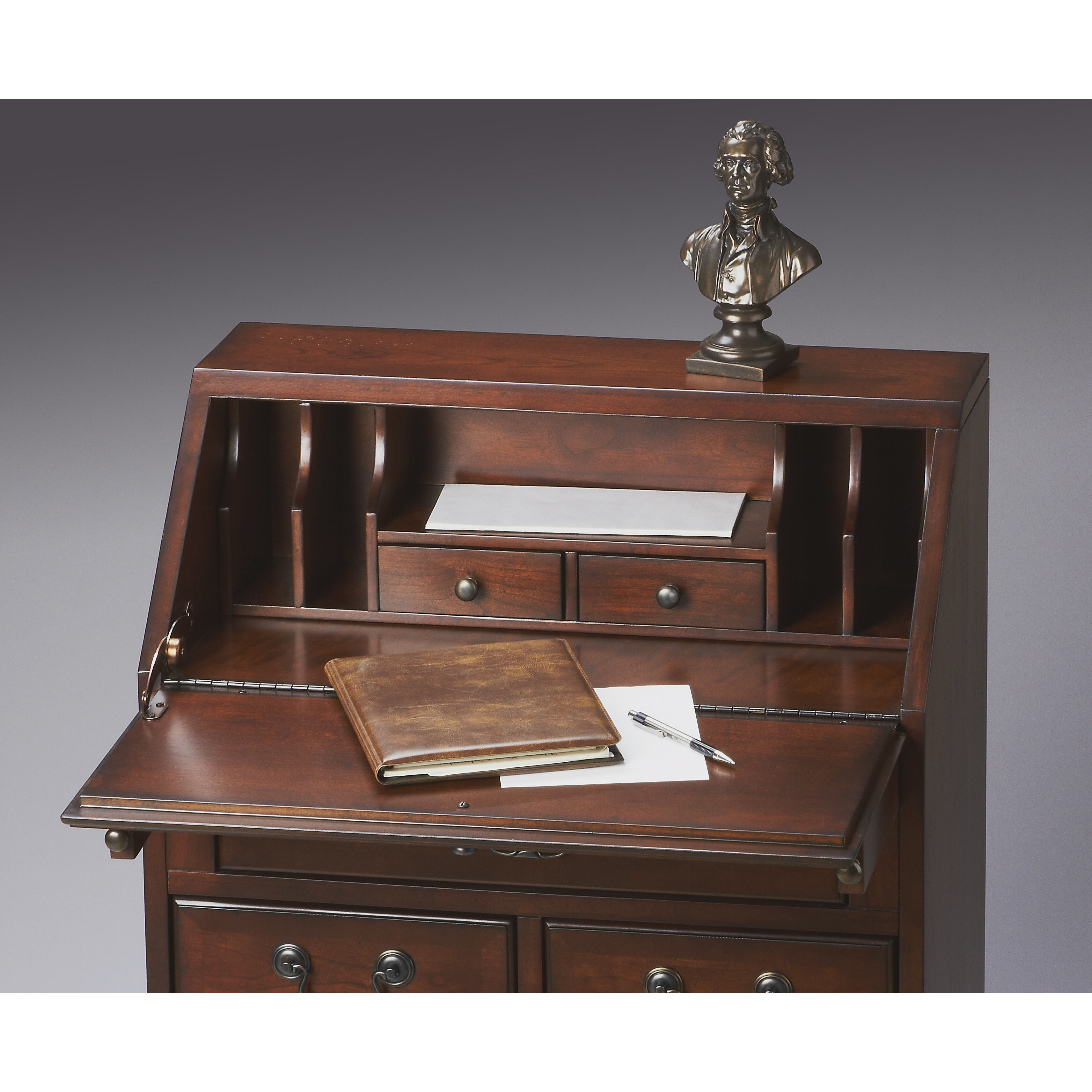 Danforth 24 X 14 inch Plantation Cherry Desk Secretary
