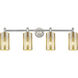 Crown Point 4 Light 33.88 inch Satin Nickel Bath Vanity Light Wall Light in Mercury Glass