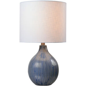 Intaglio 14 inch 150.00 watt Distressed Blue Ceramic Table Lamp Portable Light