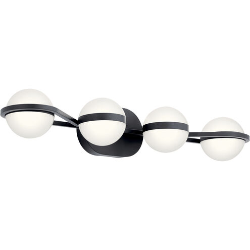 Brettin LED 30 inch Matte Black Bathroom Vanity Light Wall Light, 4 Arm