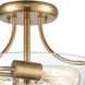Astoria 2 Light 15 inch Satin Gold Semi Flush Mount Ceiling Light