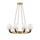 Werner 8 Light 46 inch Aged Brass / Black Pendant Ceiling Light