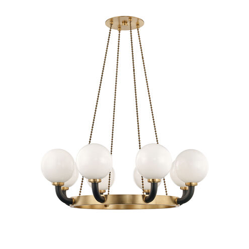 Werner 8 Light 46 inch Aged Brass / Black Pendant Ceiling Light