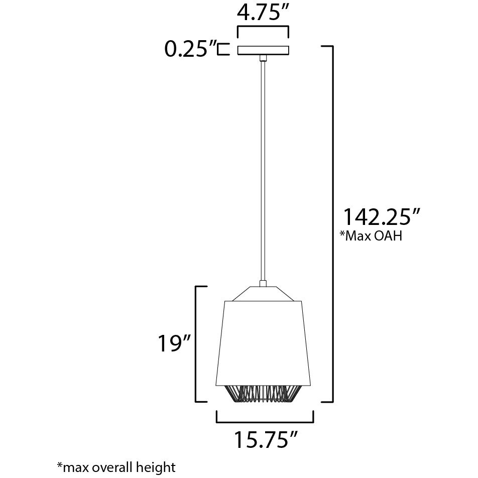 Phoenix LED 15.75 inch Gray and Black Single Pendant Ceiling Light