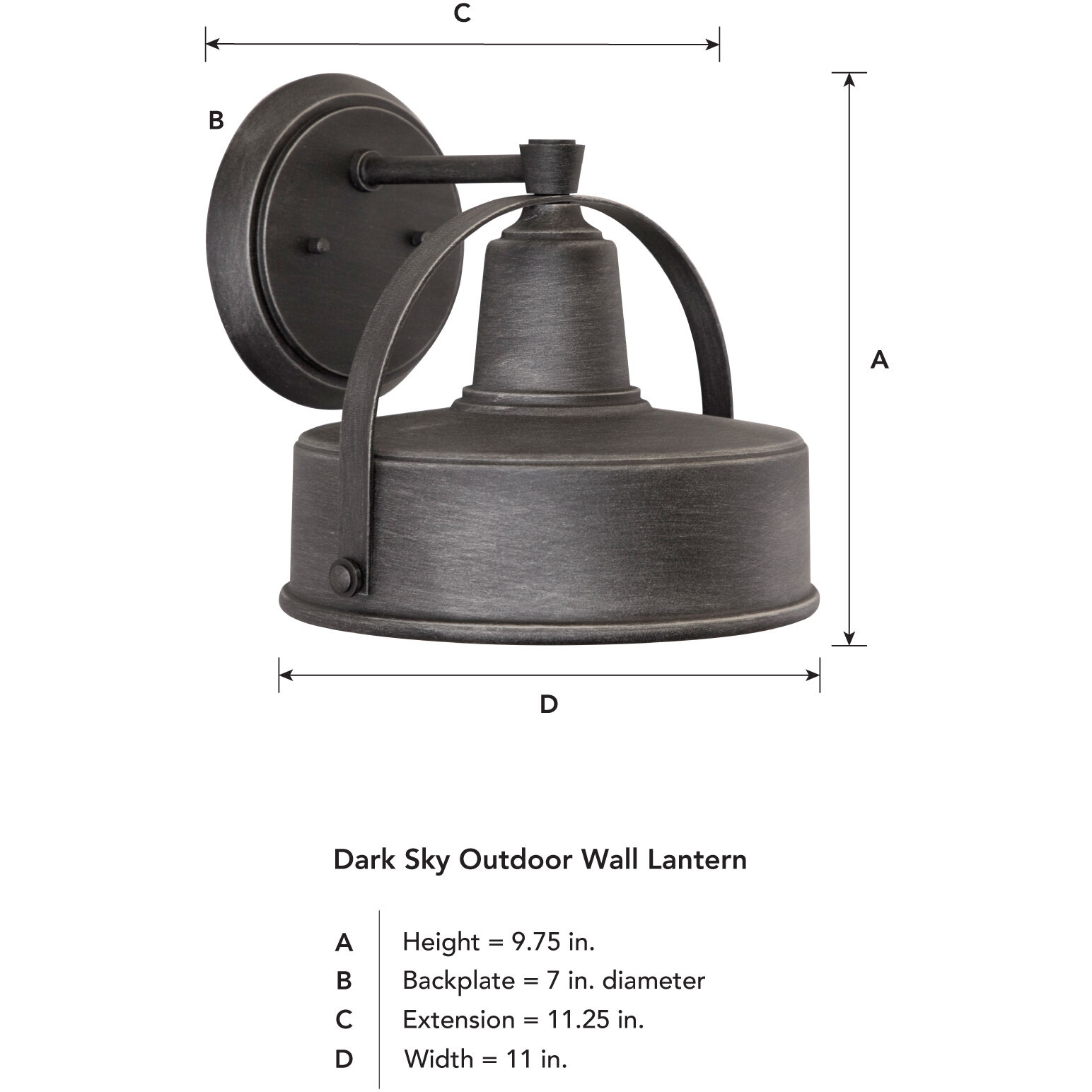 Portland 1 Light 10 inch Weathered Pewter Outdoor Wall Lantern