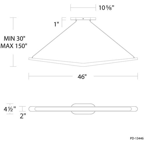 Alleron Linear Pendant Ceiling Light in 4000K, Black, dweLED