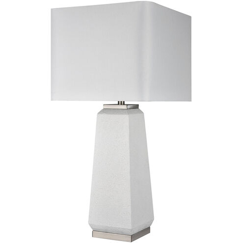 Cameron 35 inch 150.00 watt White and Silver Table Lamp Portable Light