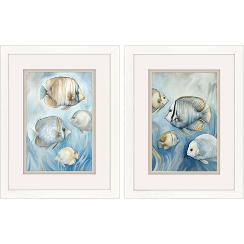 Swim Blue and Beige Framed Art