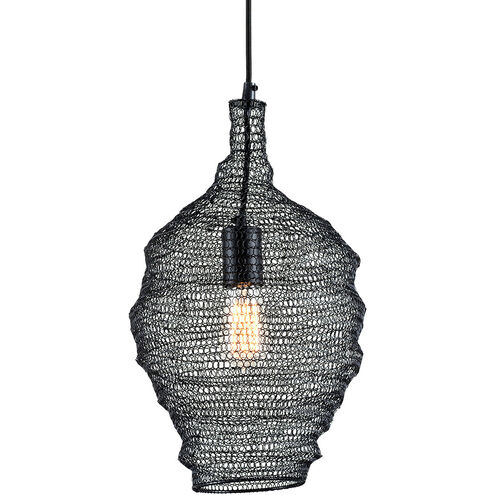 Wabi Sabi 1 Light 12 inch Soft Black Pendant Ceiling Light