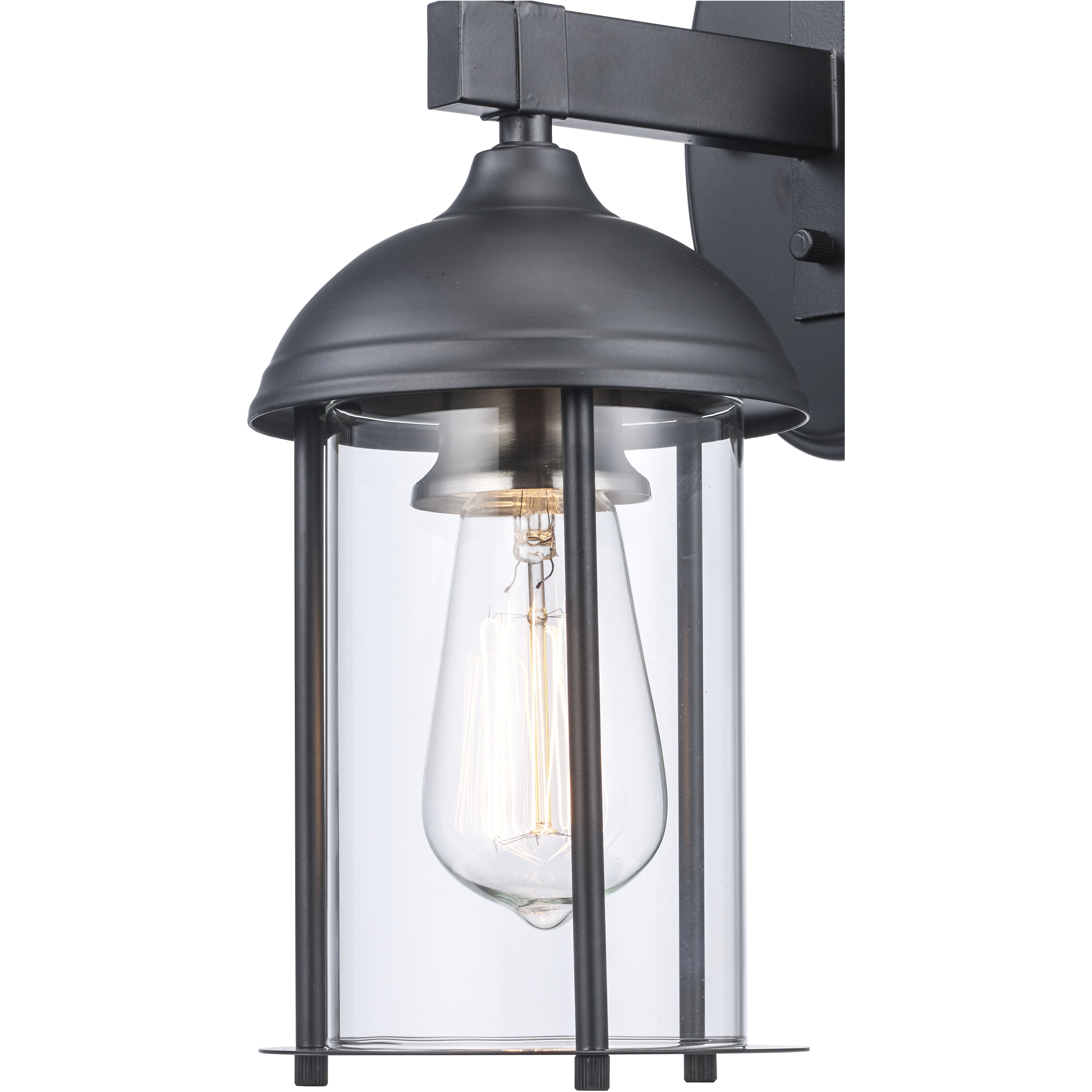 Blues 1 Light 14 inch Black and Brushed Nickel Outdoor Wall Lantern