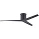 Atlas Eliza-H 56 inch Matte Black Flush Mount Ceiling Fan, Atlas